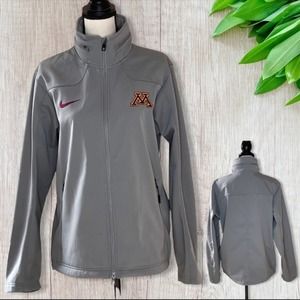 𝅺NIKE Minnesota Golden Gophers College Gray Fleece Jacket Size Medium